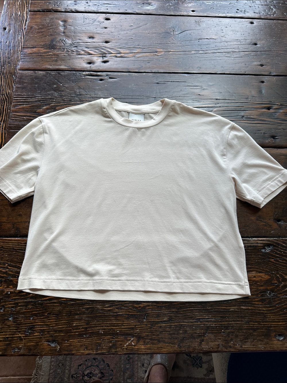 Varley Boxy Cropped Tee in Light Beige Size XS - Picture 4 of 9
